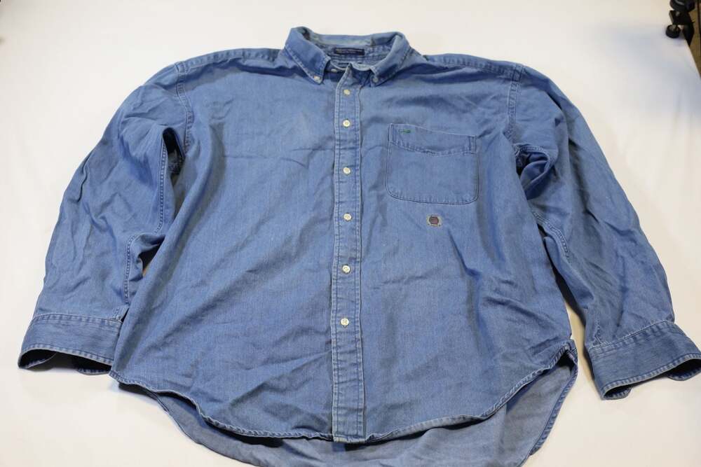 Tommy Hilfiger Vintage Crest Logo Denim Button Down Shirt